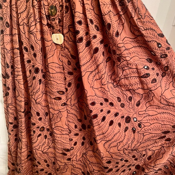 ASOS Brown Eyelet Bustier Midi Dress with Mismatch Buttons - New, never worn. - Picture 6 of 9